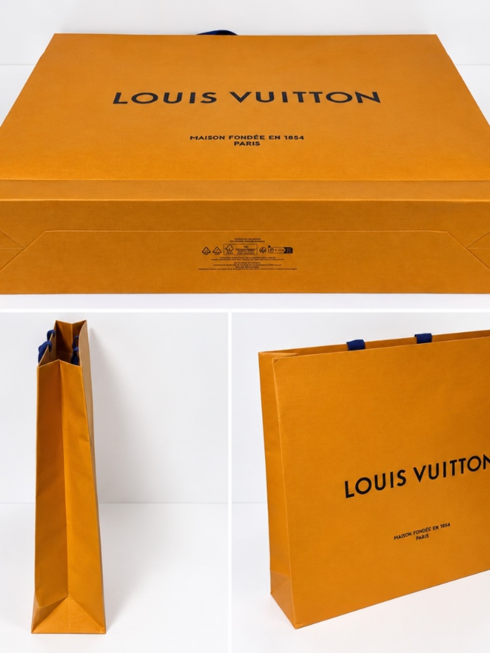 Authentic Louis Vuitton XL Orange Shopping Gift Bag 21” x 19”